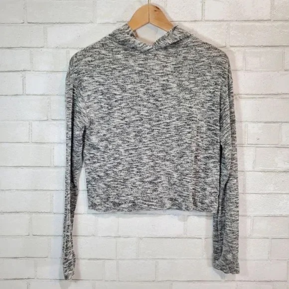 ANTISTAR Womns Lightweight Cropped Pullover Hooded Sweatshirt Small Heather Gray